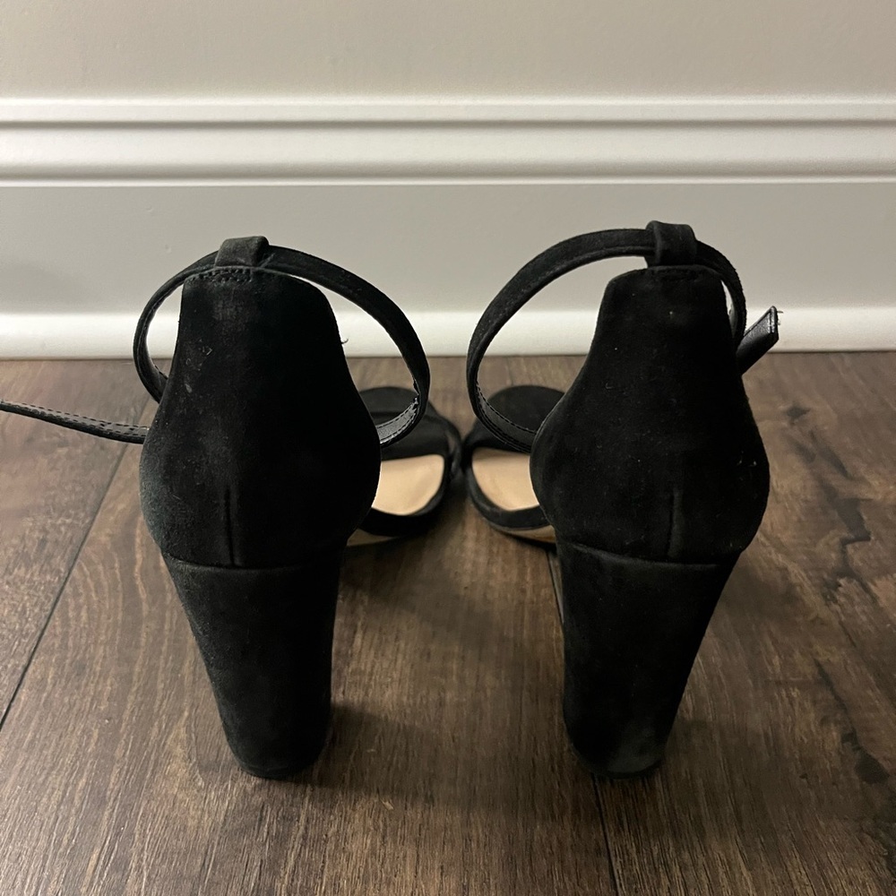 ALDO Black Suede Chunky Heel Ankle Strap Women’s Size 8 - Picture 5 of 9
